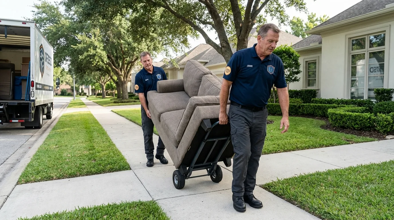 Local residential moving crew loading furniture in Columbus Grove, OH