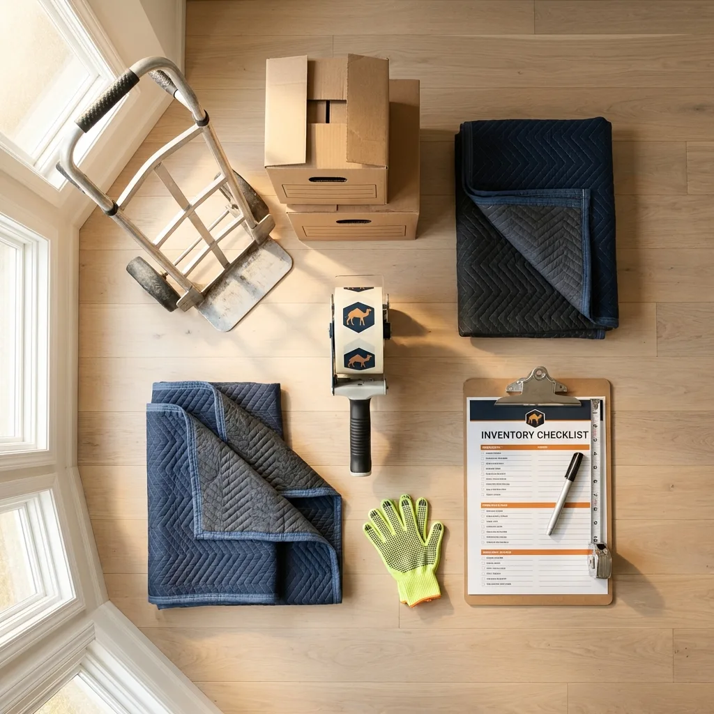 Professional moving supplies and packing materials layout for Columbus Grove residential relocations